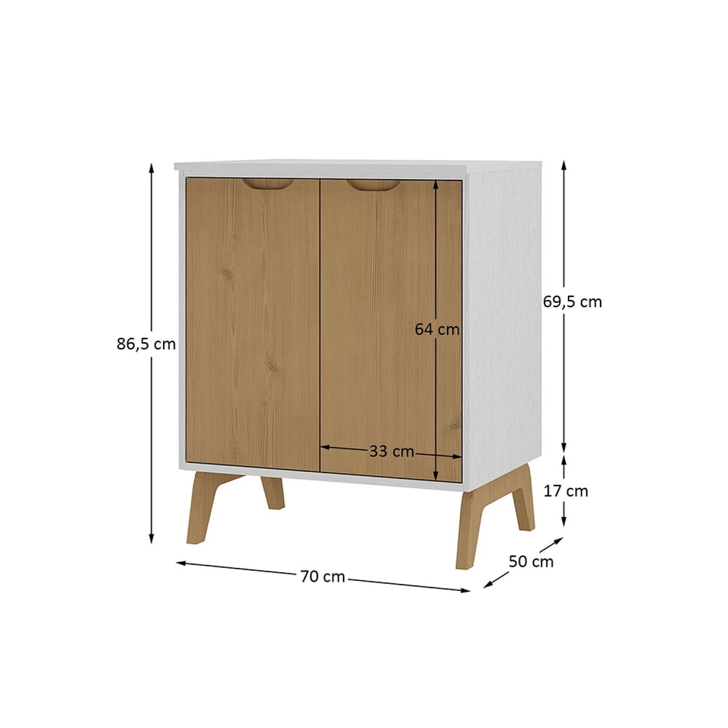 Bajo mesada 2 puertas Linea Veneza - Blanco/Miel