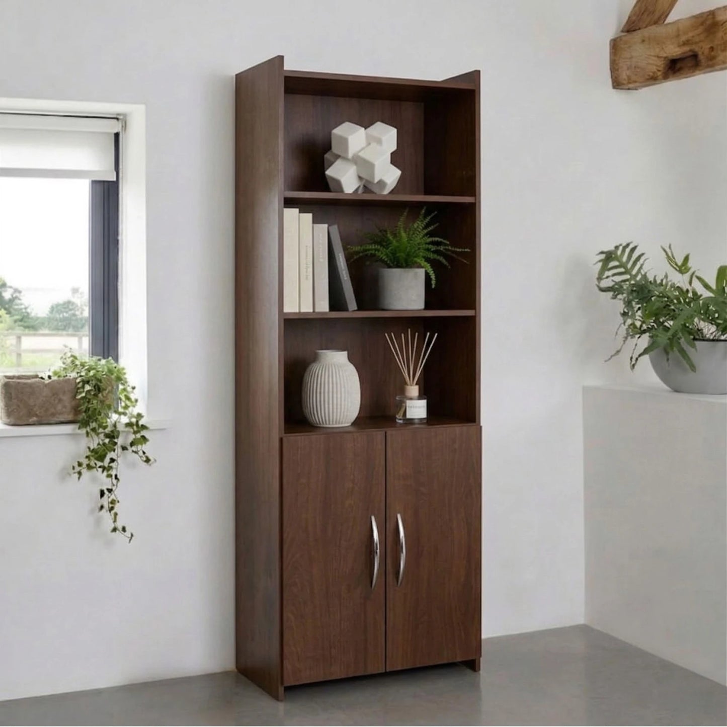 Biblioteca con puertas - Blanco
