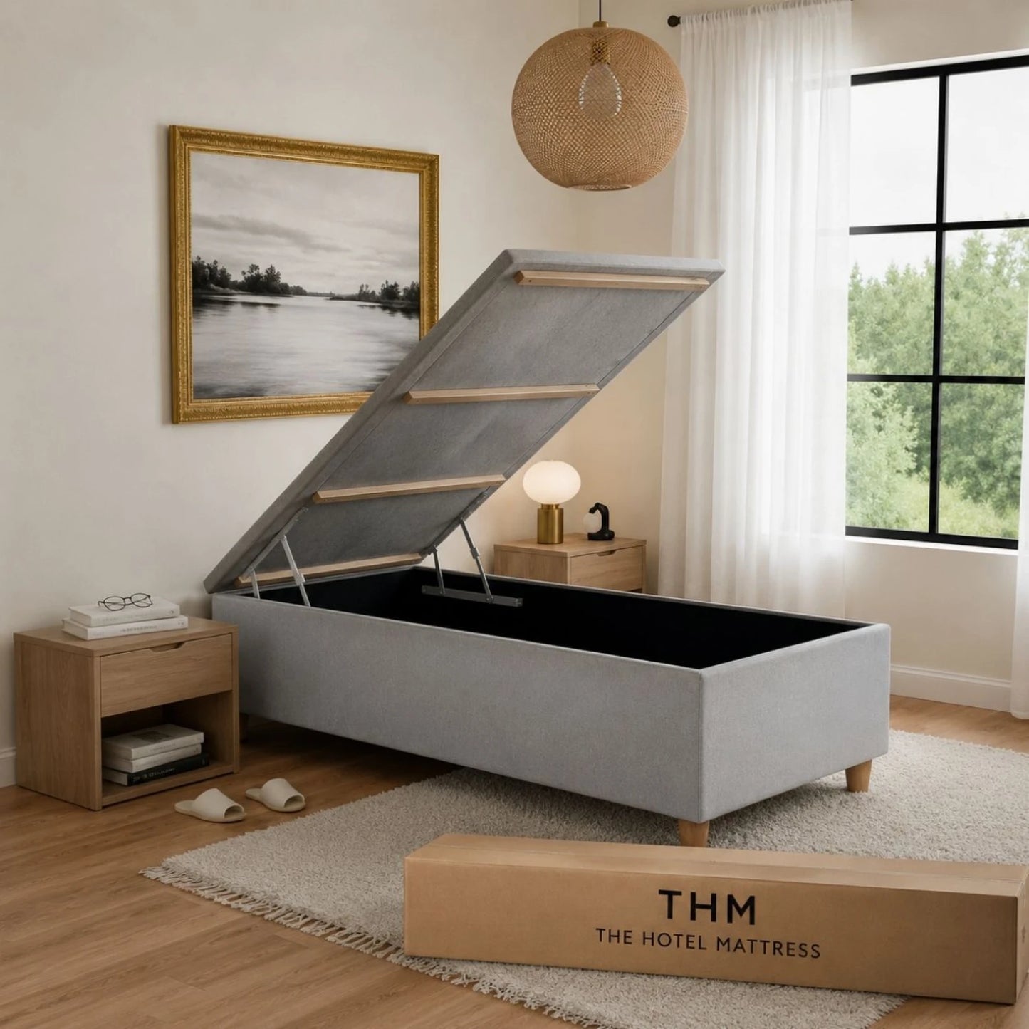 Box Baúl Sommier 1 Plaza THM Smartbox 90X190 - Negro