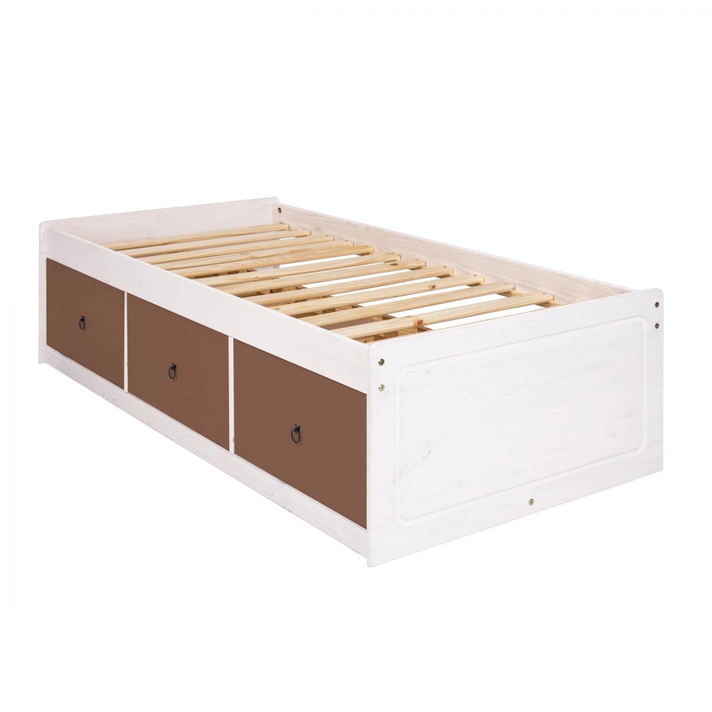 Cama 1 plaza con cajones Linea Naturale - Roble