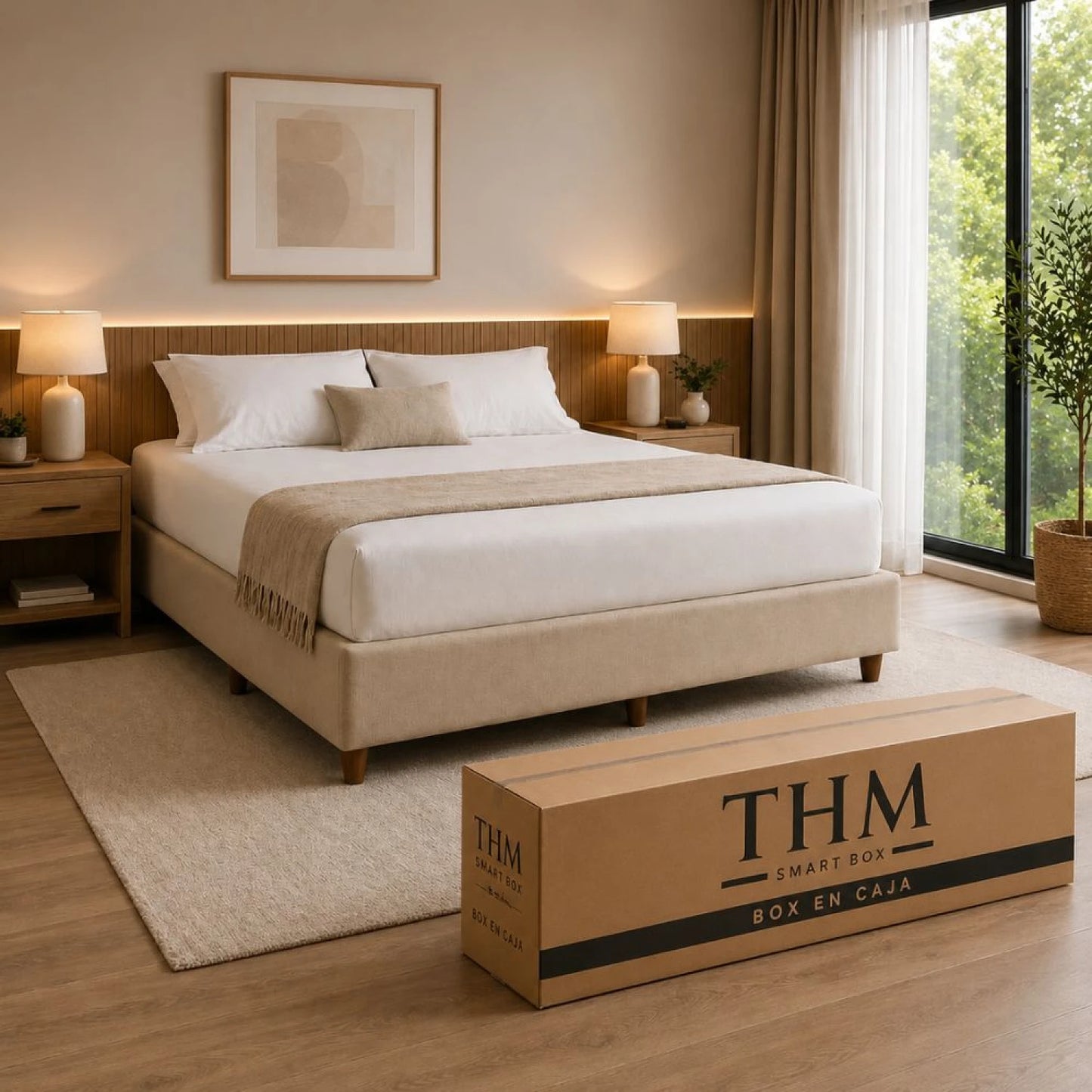 Cama SmartBox THM 2 Plazas 140x190 cm - Negro