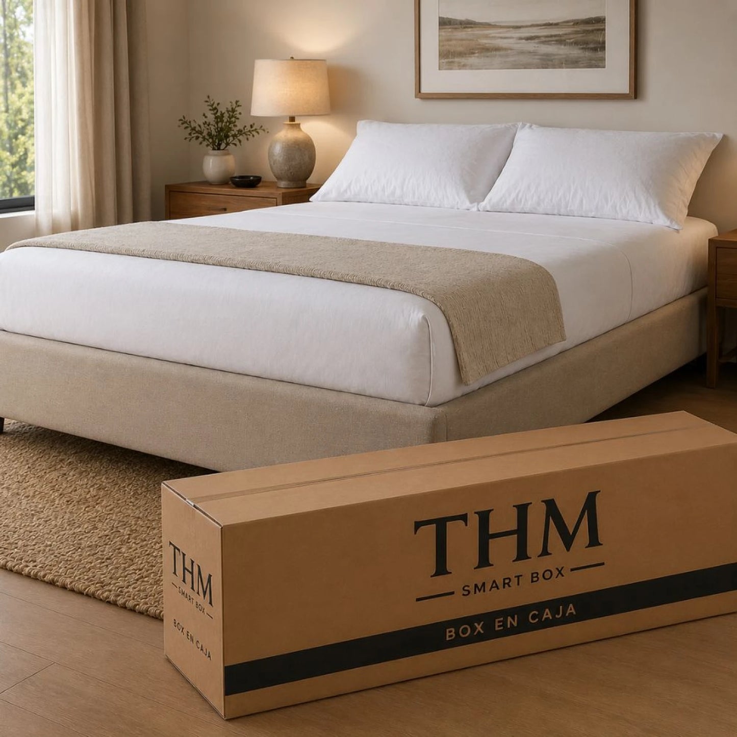 Cama SmartBox THM Plaza Y Media 110x190 cm - Negro