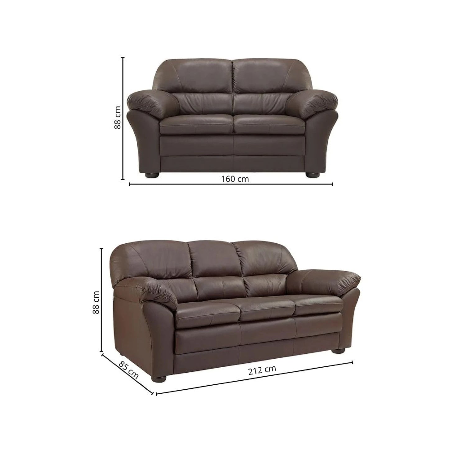 Juego de living 3+2 Cuero Natural