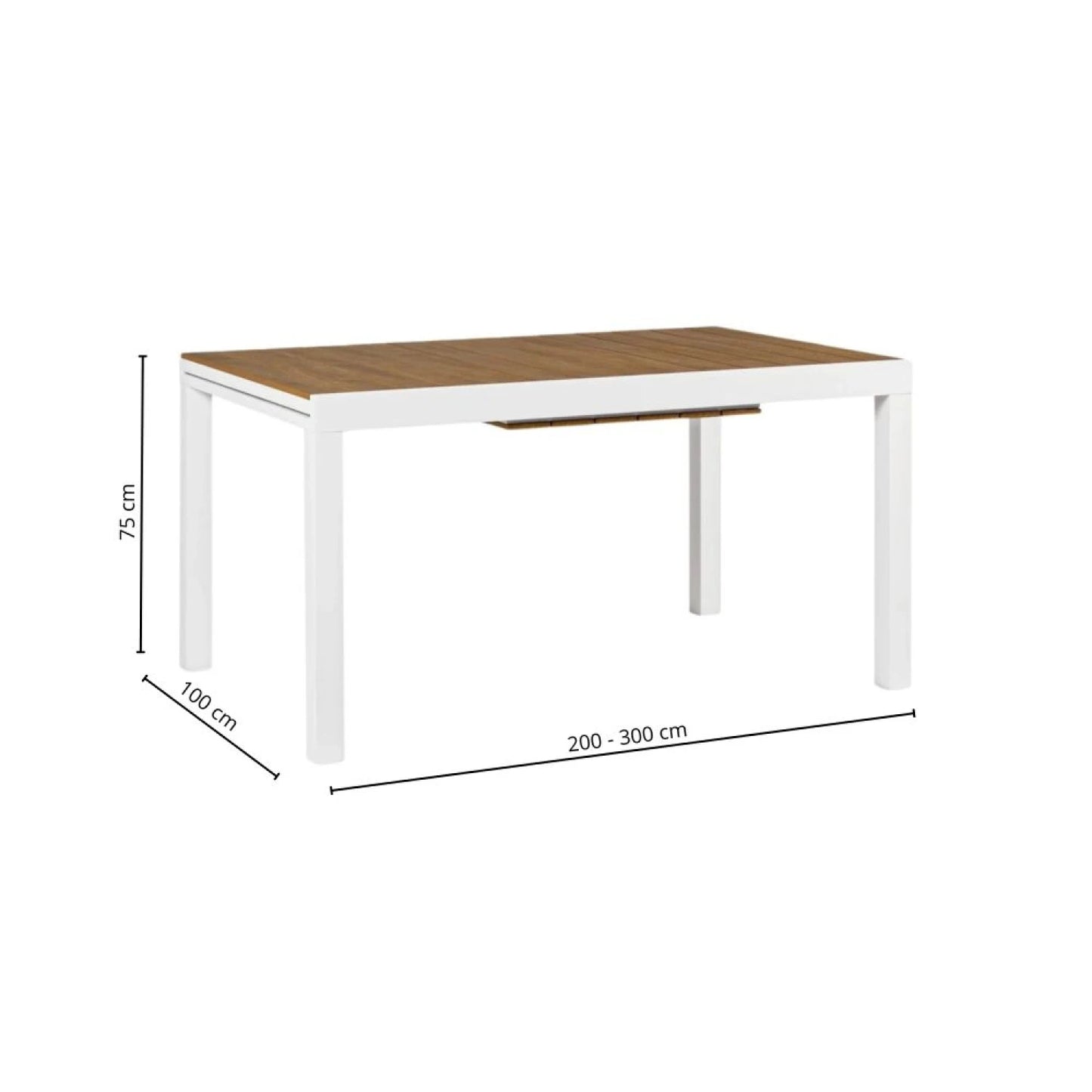 Mesa de jardin extensible Osaka - Negra