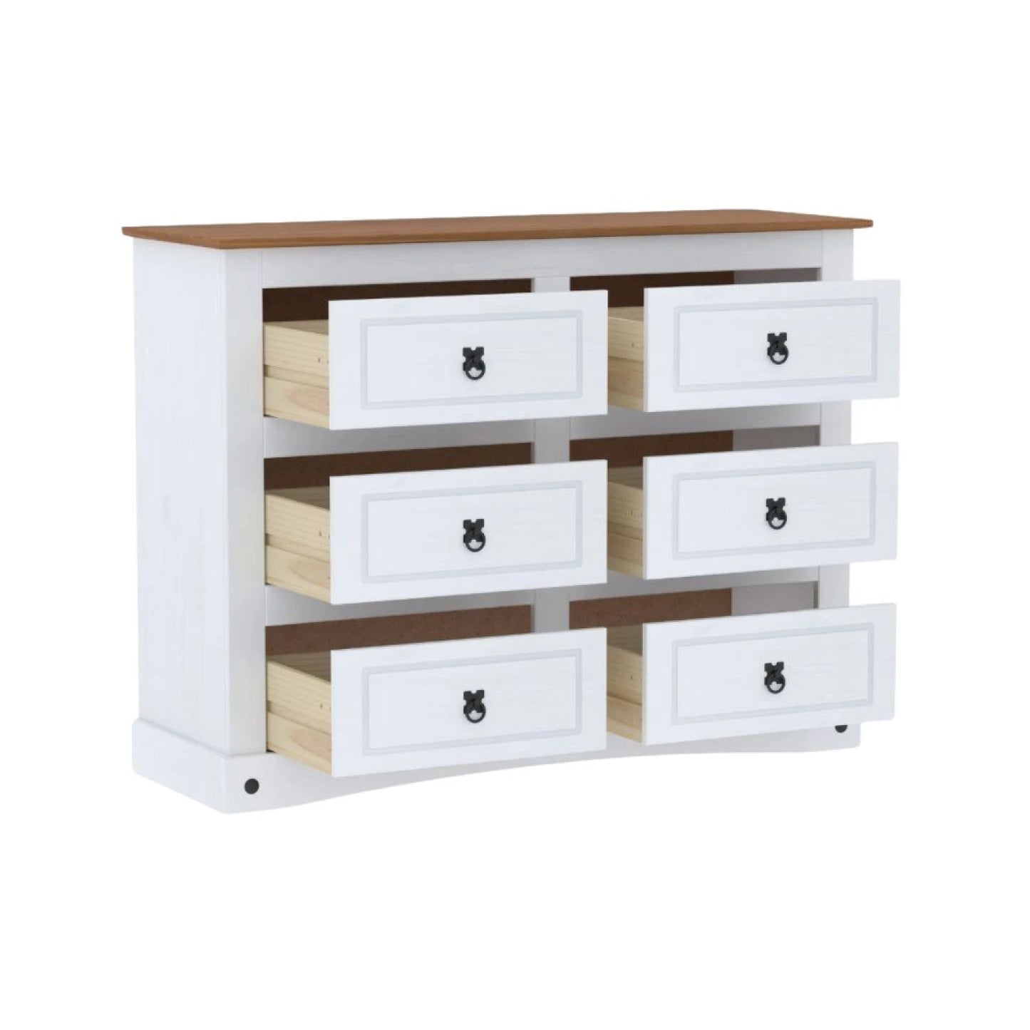Promo Comoda + 2 Mesa De Luz Linea Naturale - Blanco