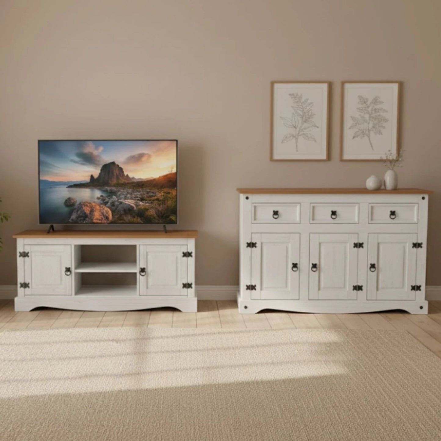 Promo Rack de Tv + Aparador Linea Naturale - Roble