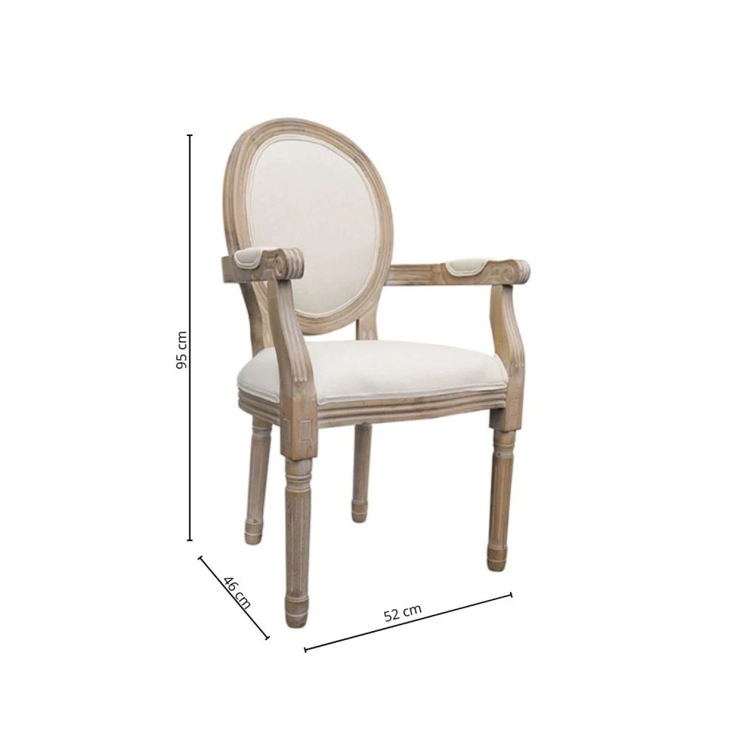 Silla Luis XV con posabrazos