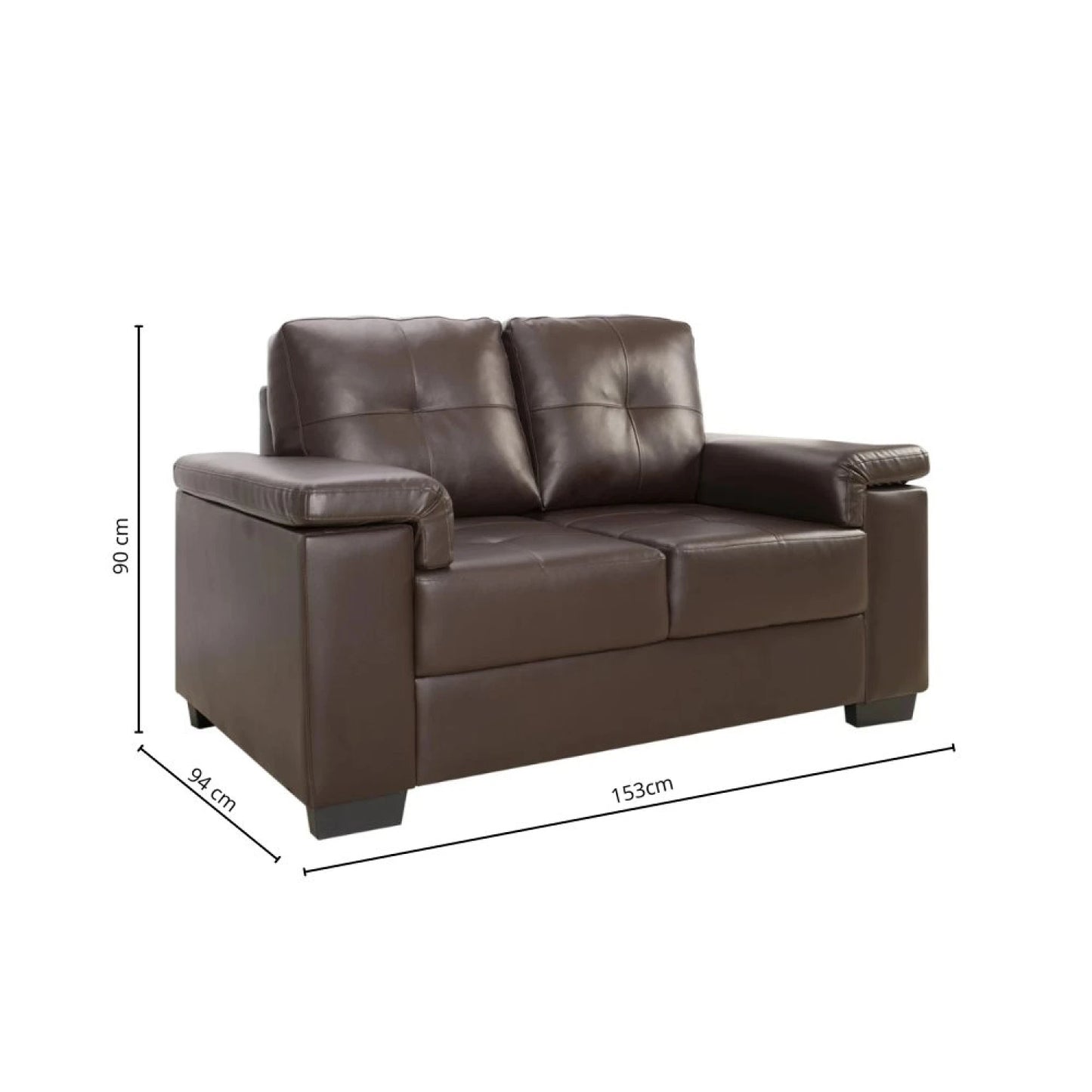 Sillon 2 cuerpos Eco Cuero Luares - Chocolate