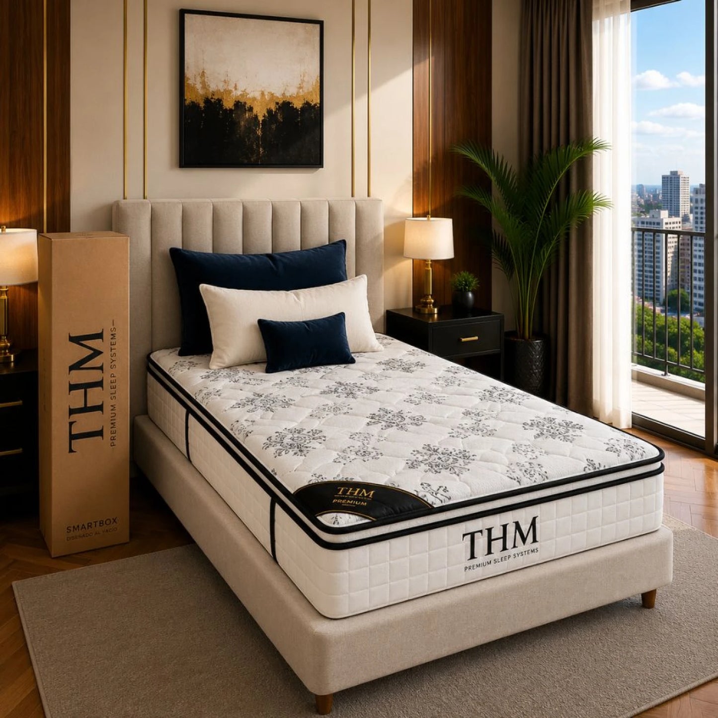 Sommier Smartbox THM 1 plaza 90x190 Bronze - NEGRO