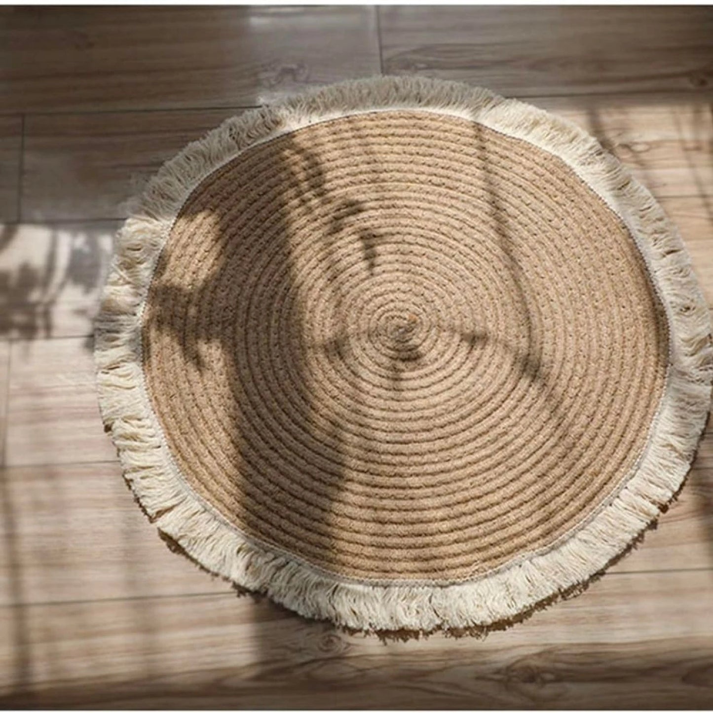 Alfombra redonda Gruhum 100 cm con flecos