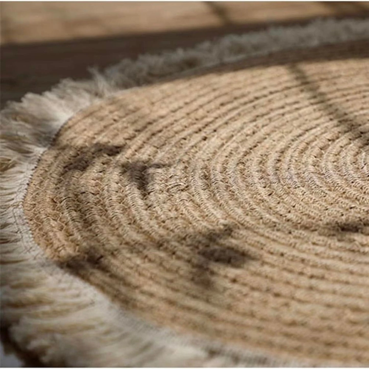 Alfombra redonda Gruhum 120 cm con flecos