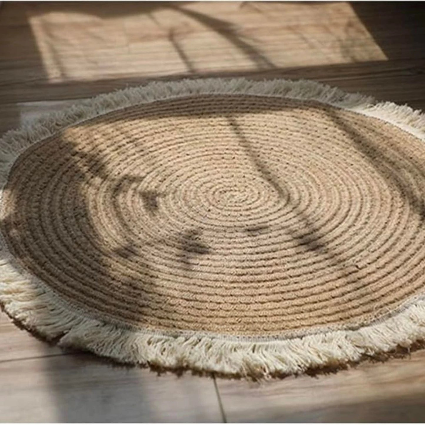Alfombra redonda Gruhum 120 cm con flecos