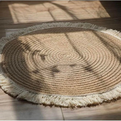 Alfombra redonda Gruhum 120 cm con flecos