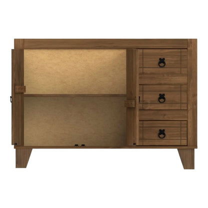 Bajo Mesada 2 Puertas 3 Cajones Linea Naturale - Roble