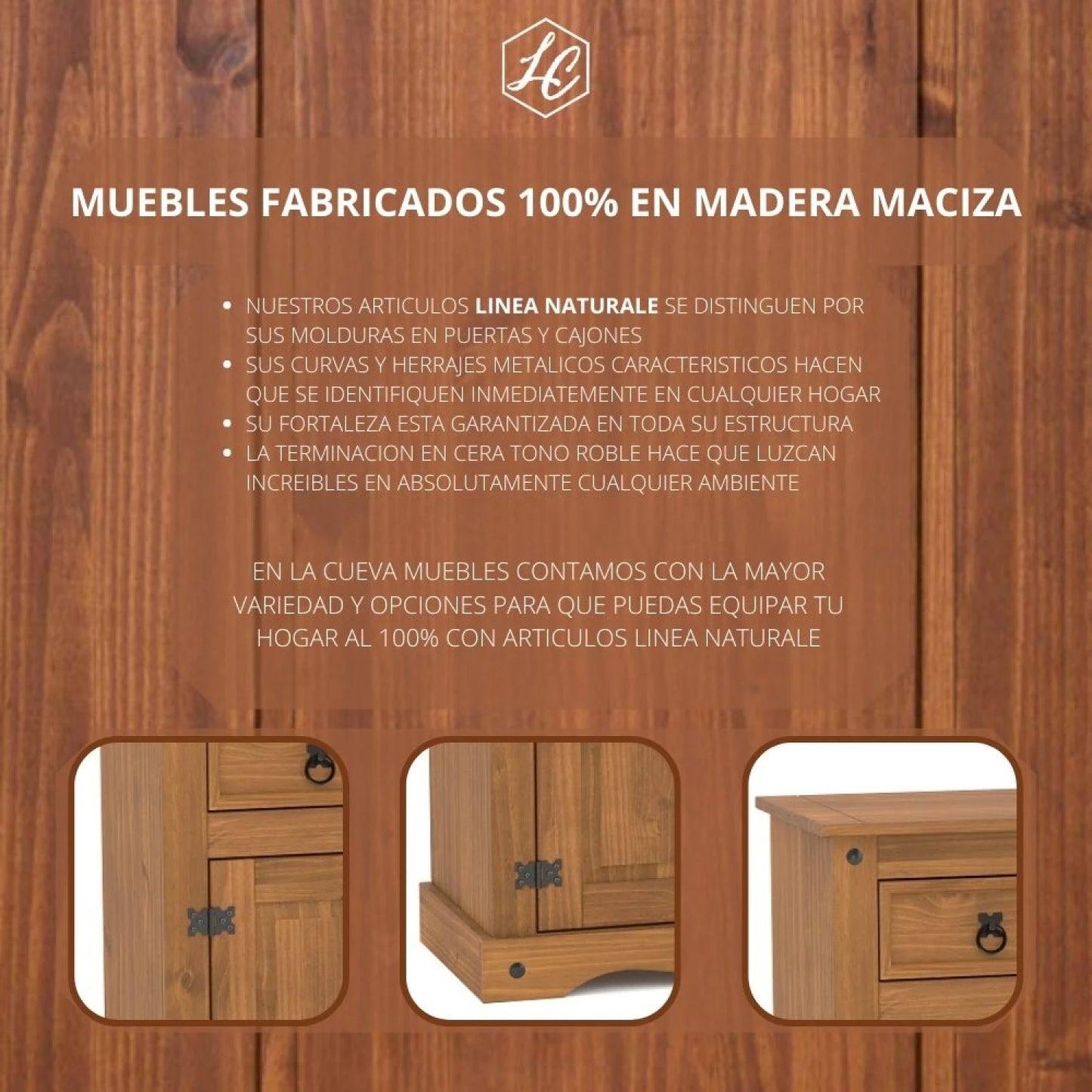 Biblioteca Con Puertas Línea Naturale - Roble