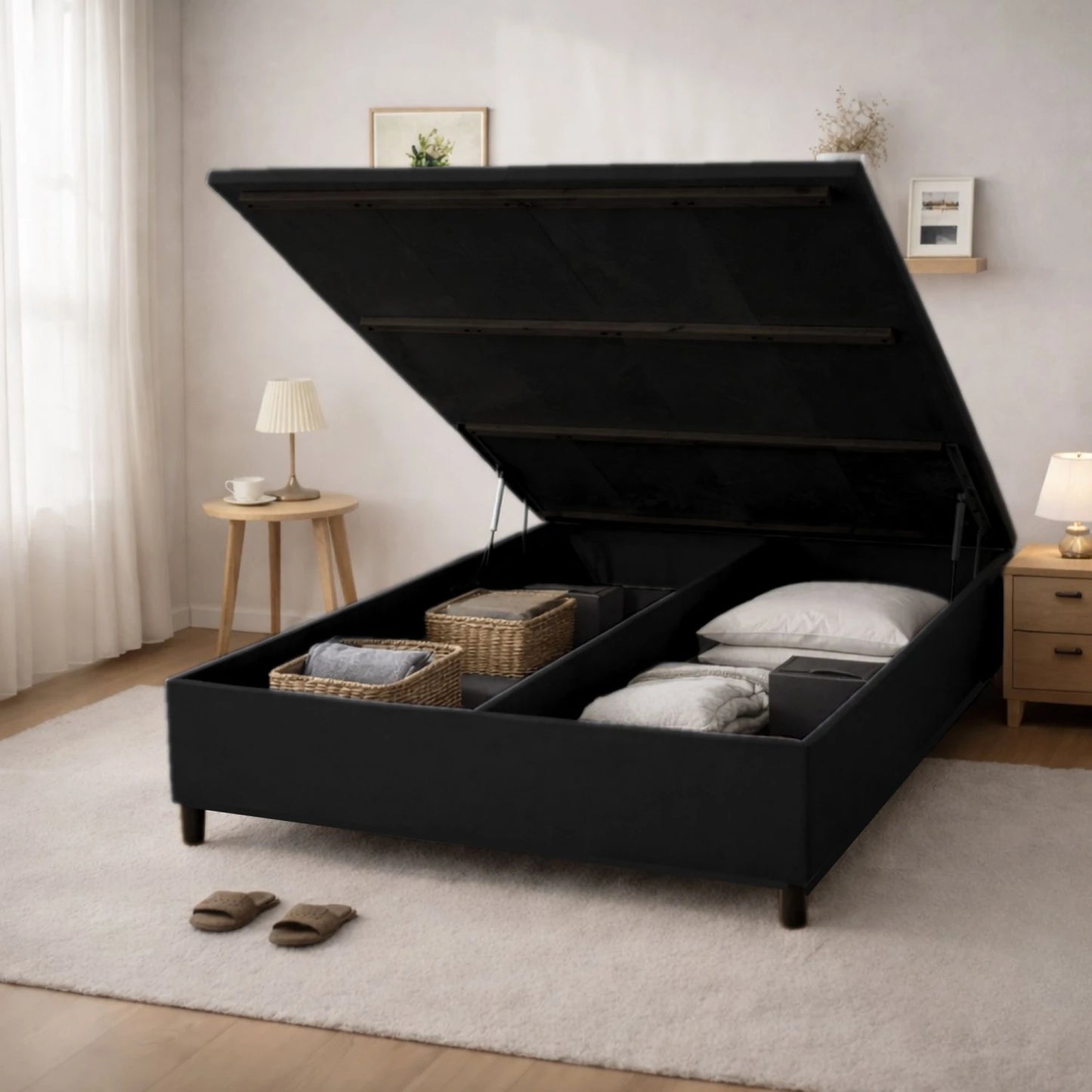 Box Baúl Sommier 2 Plazas THM Smartbox - Negro