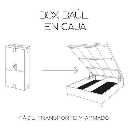 Box Baúl Sommier 2 Plazas THM Smartbox - Negro