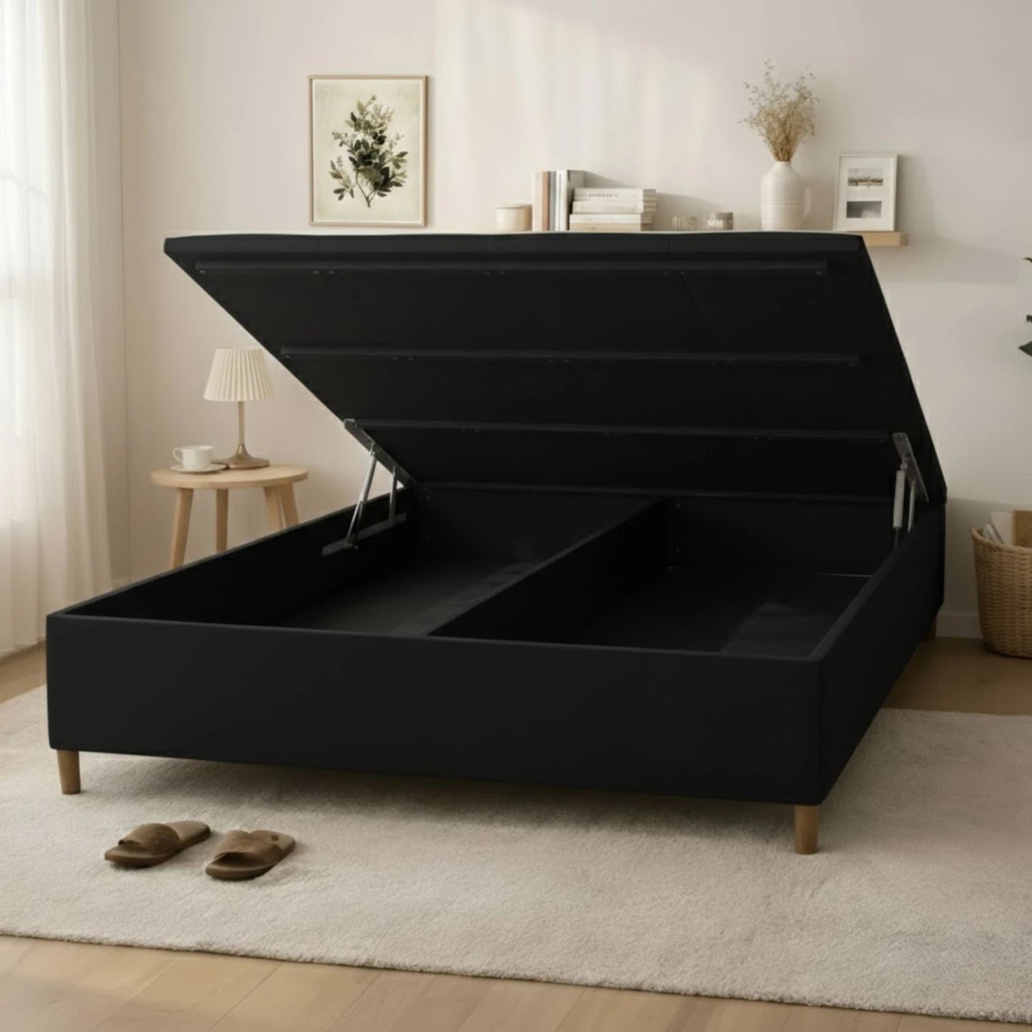 Box Baúl Sommier 2 Plazas THM Smartbox - Negro