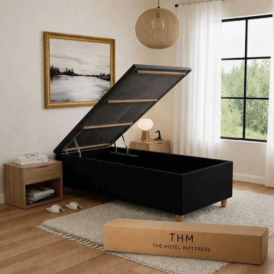 Box Baúl Sommier Plaza y Media THM Smartbox - Negro
