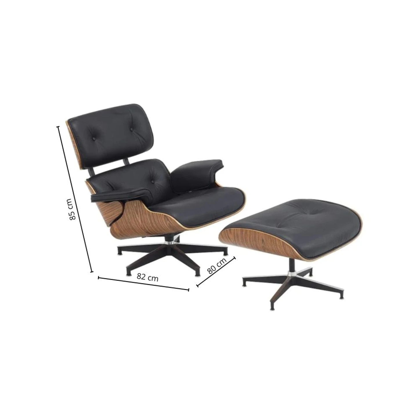 Butaca diseño Eames Lounge Negro