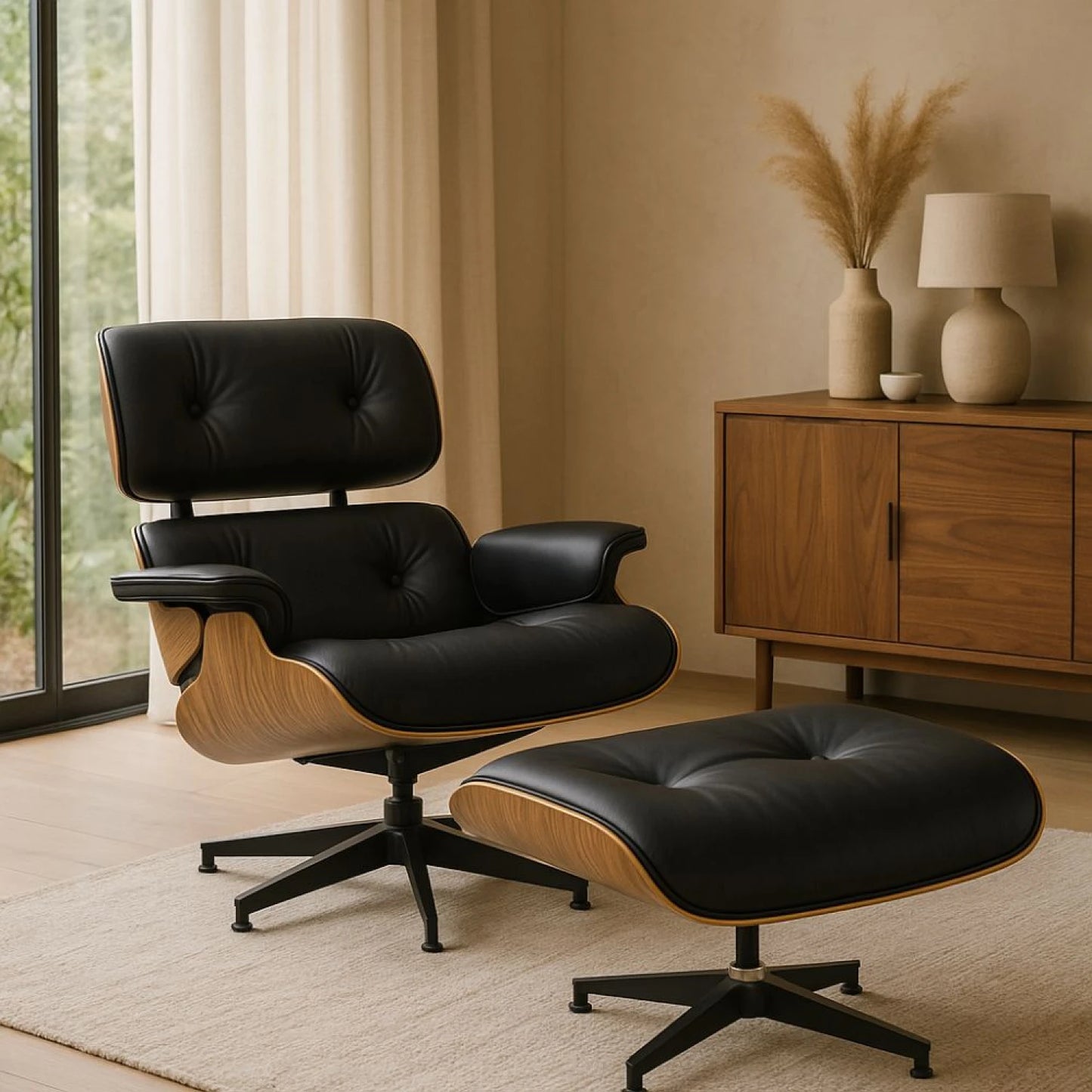 Butaca diseño Eames Lounge Negro