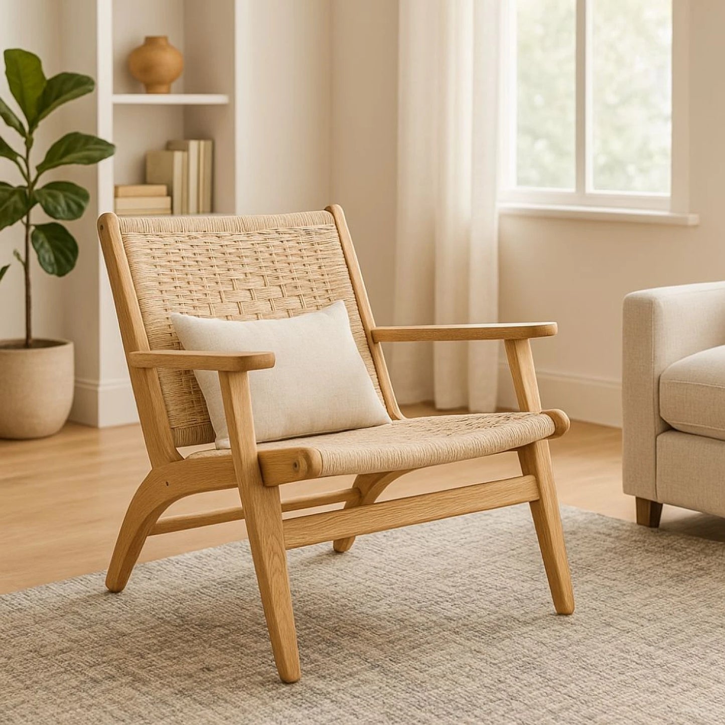 Butaca nórdica estilo Hans Wegner