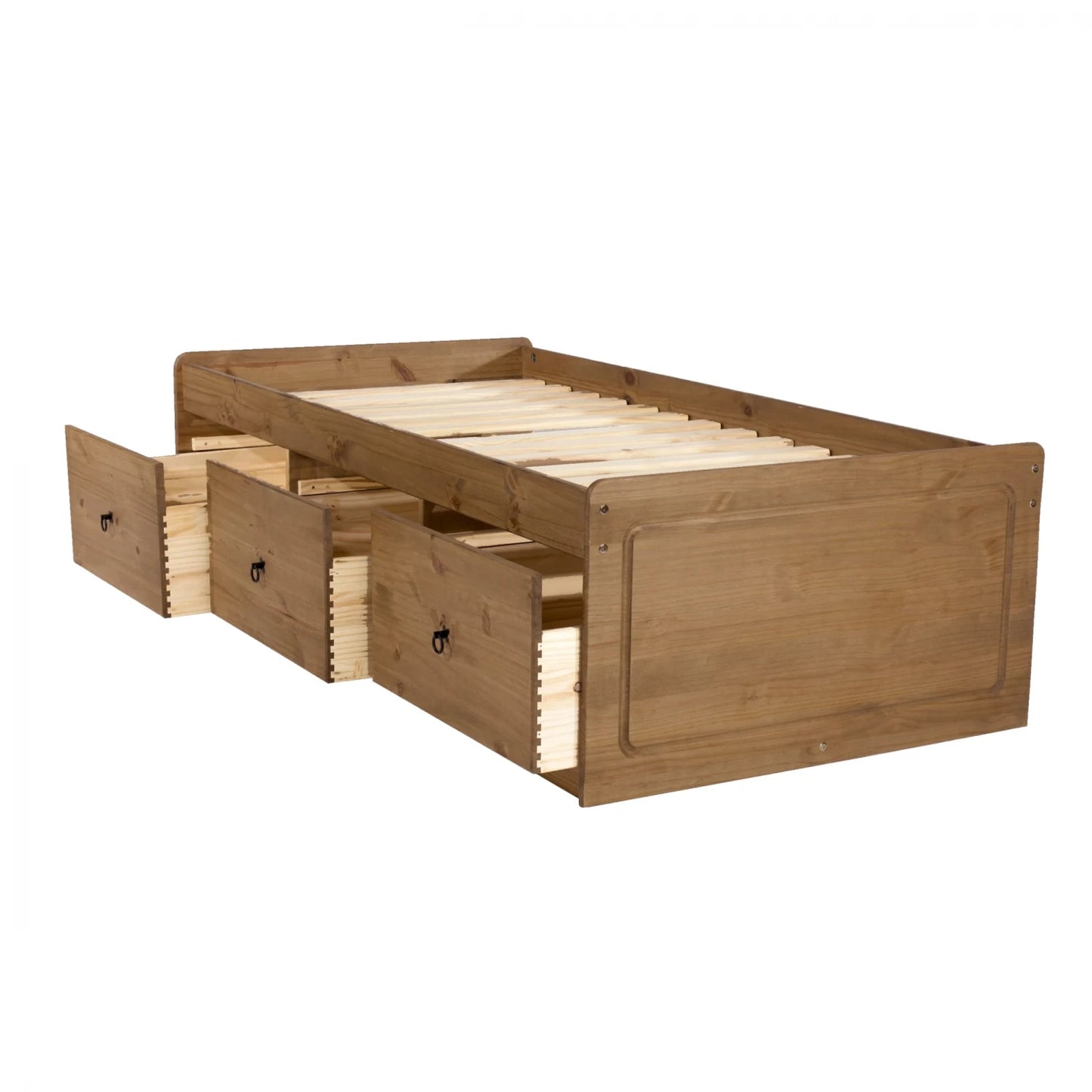 Cama 1 plaza con cajones Linea Naturale - Roble