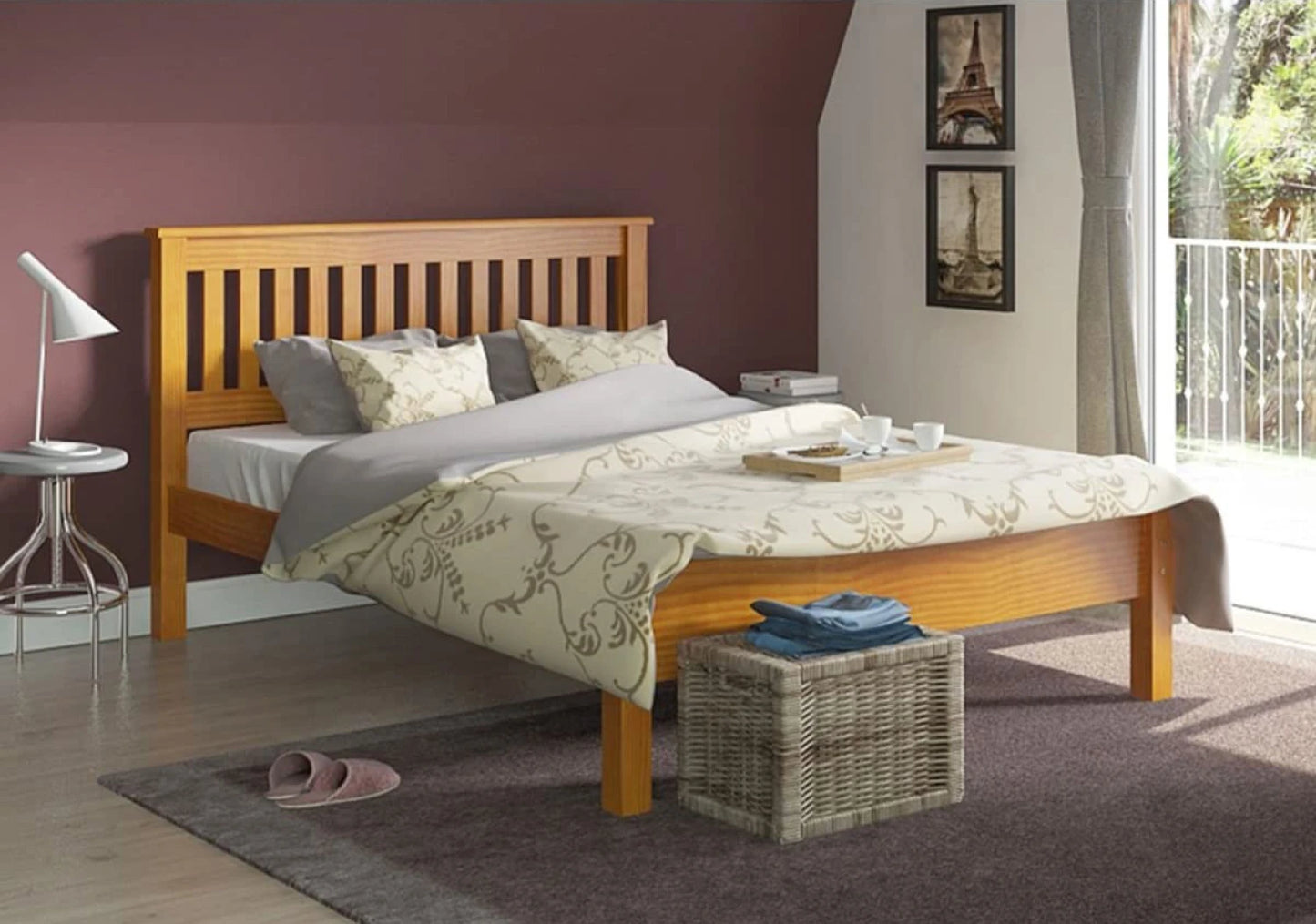 Cama 2 plazas Linea Parma - Miel