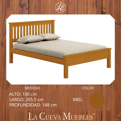 Cama 2 plazas Linea Parma - Miel