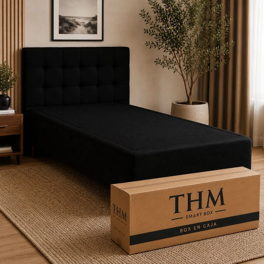 Cama SmartBox THM 1 Plaza 90x190 cm - Negro