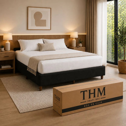 Cama SmartBox THM 2 Plazas 140x190 cm - Negro