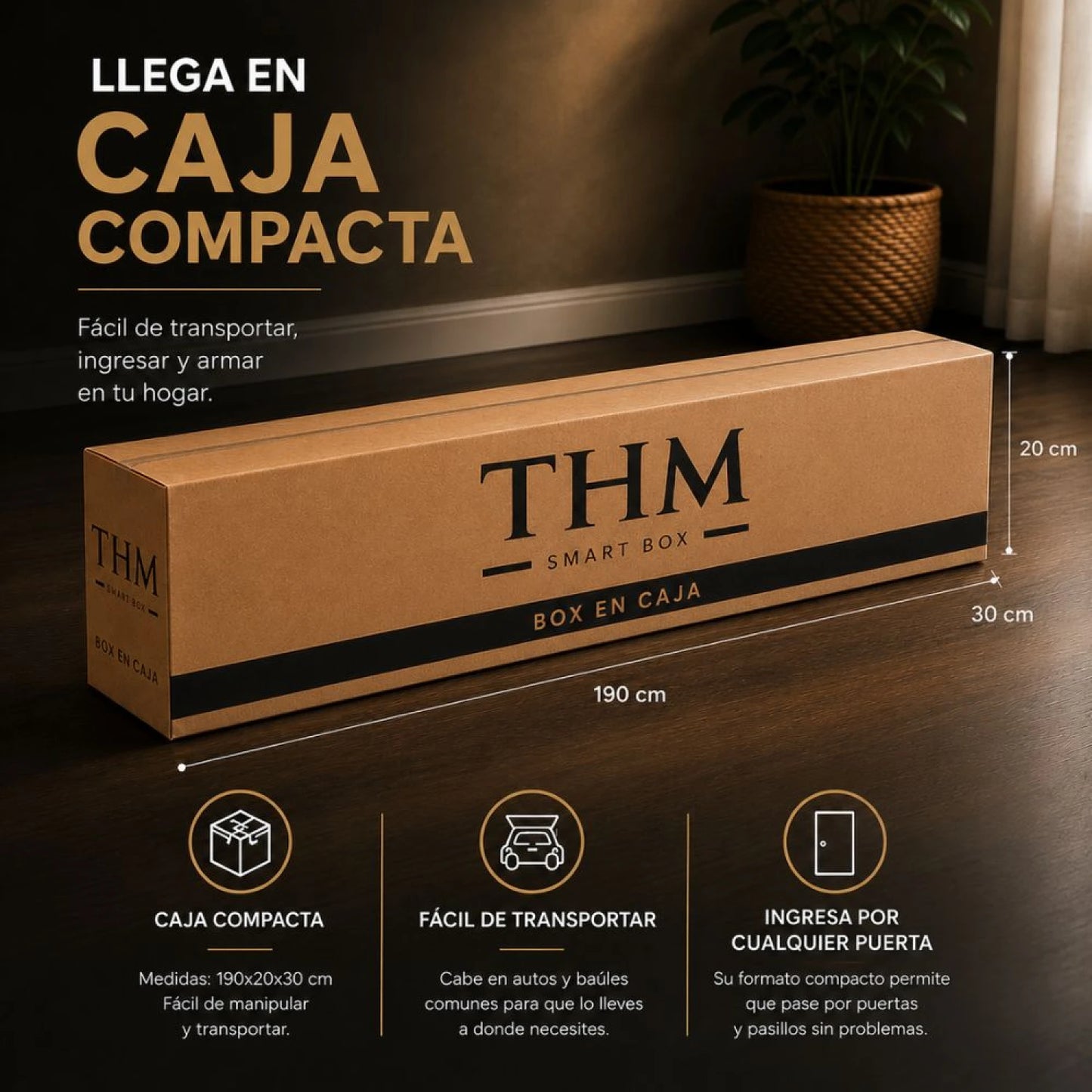 Cama SmartBox THM King 180x200 cm - Negro