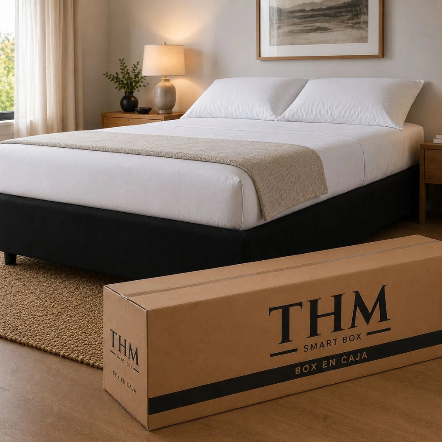 Cama SmartBox THM Plaza Y Media 110x190 cm - Negro