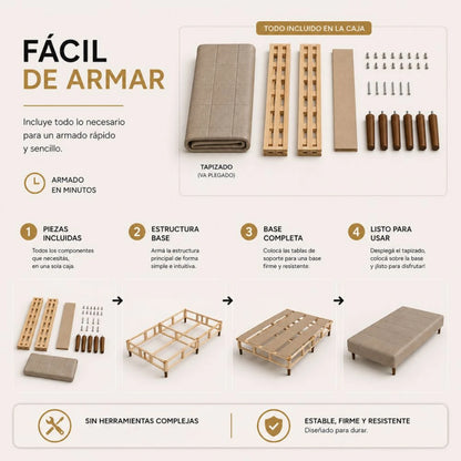 Cama SmartBox THM Plaza Y Media 110x190 cm - Negro