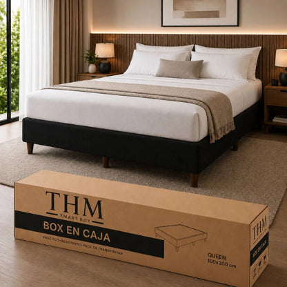 Cama SmartBox THM Queen 160x200 cm - Negro