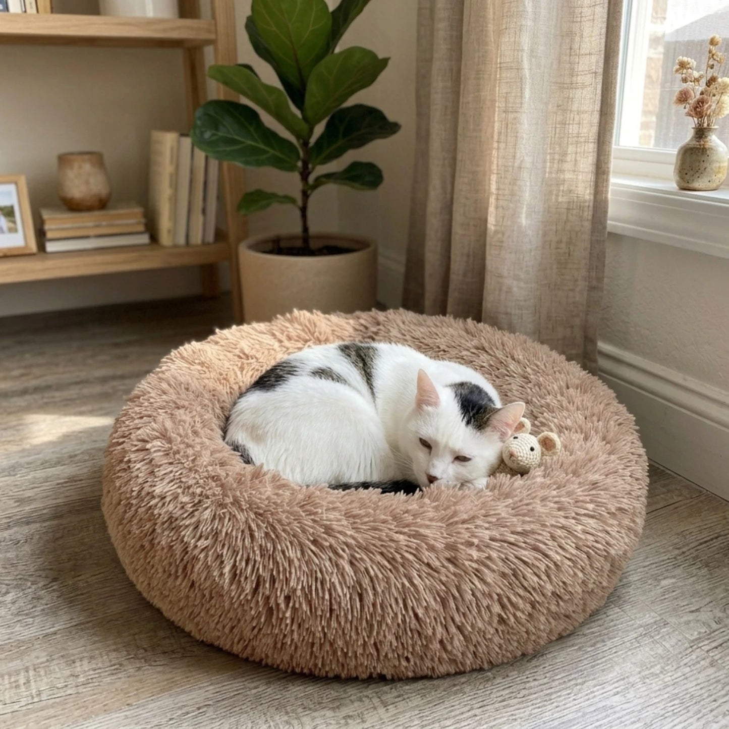 Cama tipo dona para Perro/Gato 60 cm - Marrón
