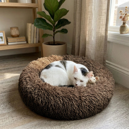 Cama tipo dona para Perro/Gato 60 cm - Marrón