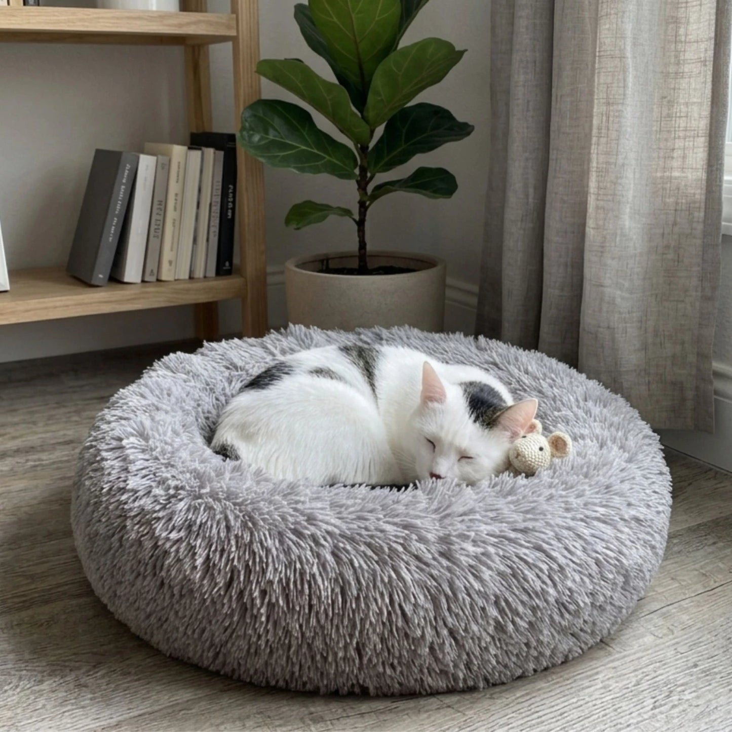 Cama tipo dona para Perro/Gato 80 cm - Marrón