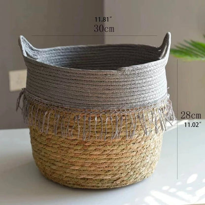 Canasto Seagrass 25 cm - Gris
