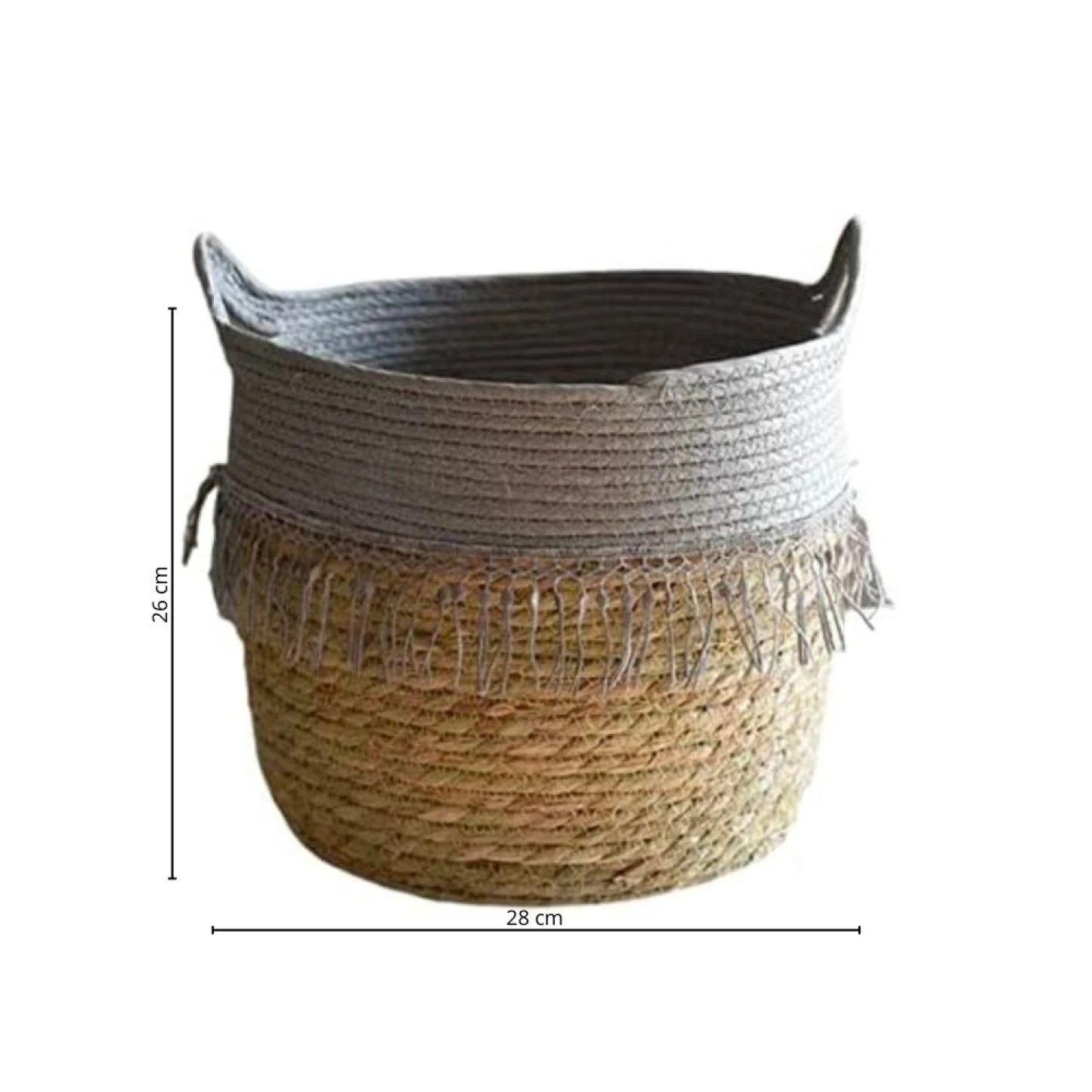 Canasto Seagrass 28 cm - Gris