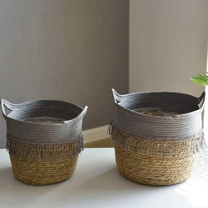 Canasto Seagrass 31 cm - Gris