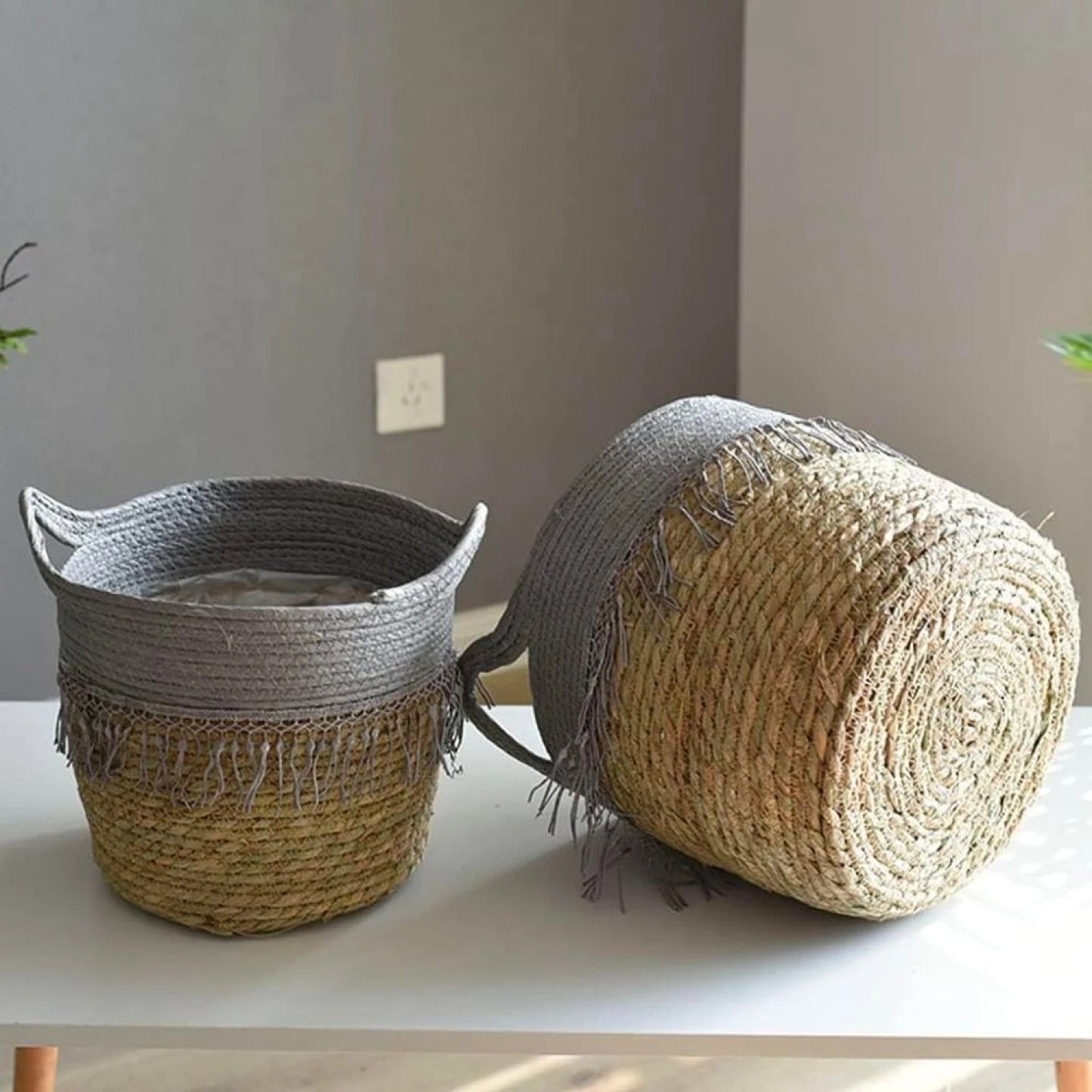 Canasto Seagrass 31 cm - Gris