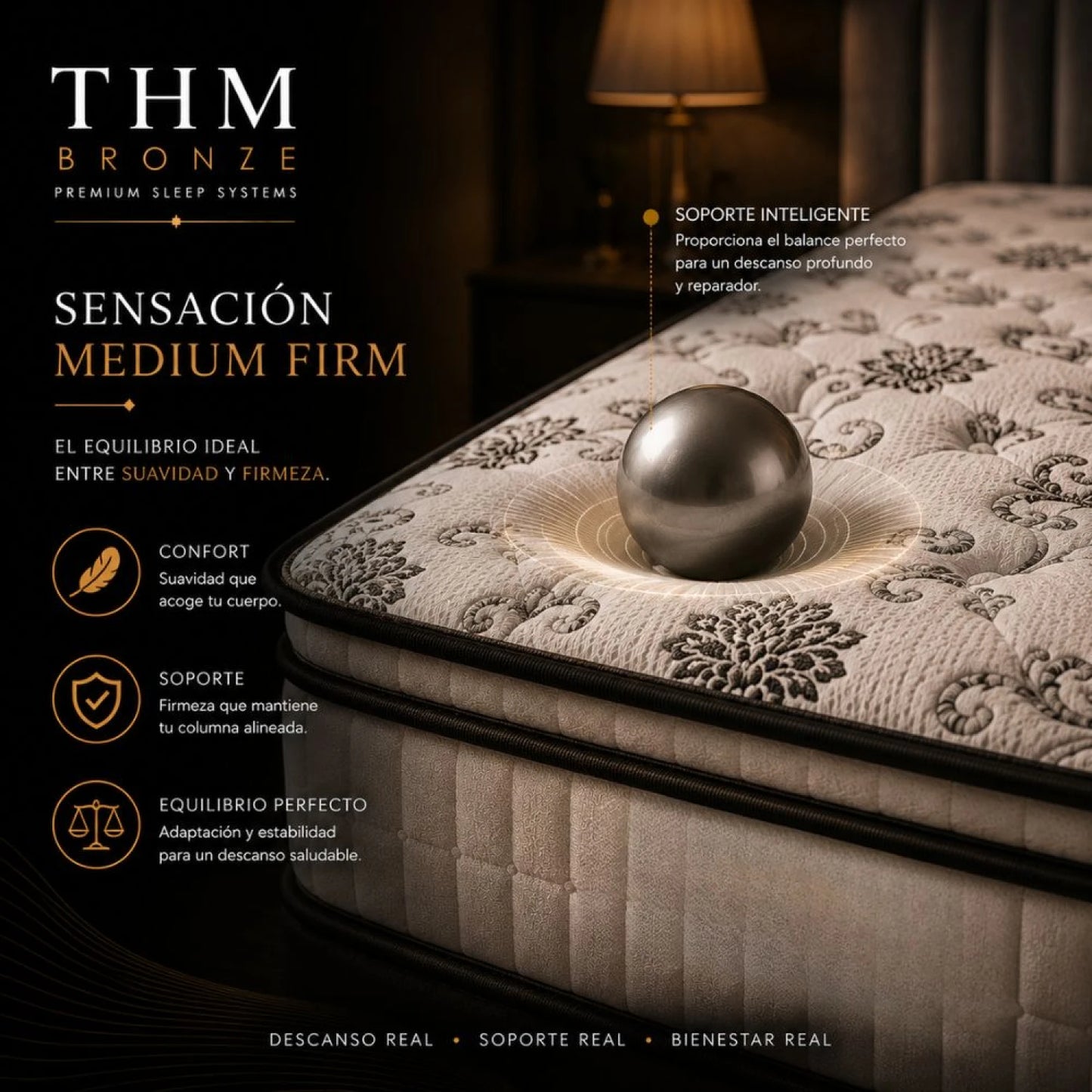 Colchon de resortes 1 plaza THM Bronze 90X190
