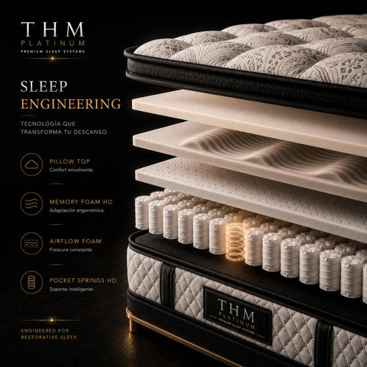 Colchon de resortes 1 Plaza THM Hybrid Platinum