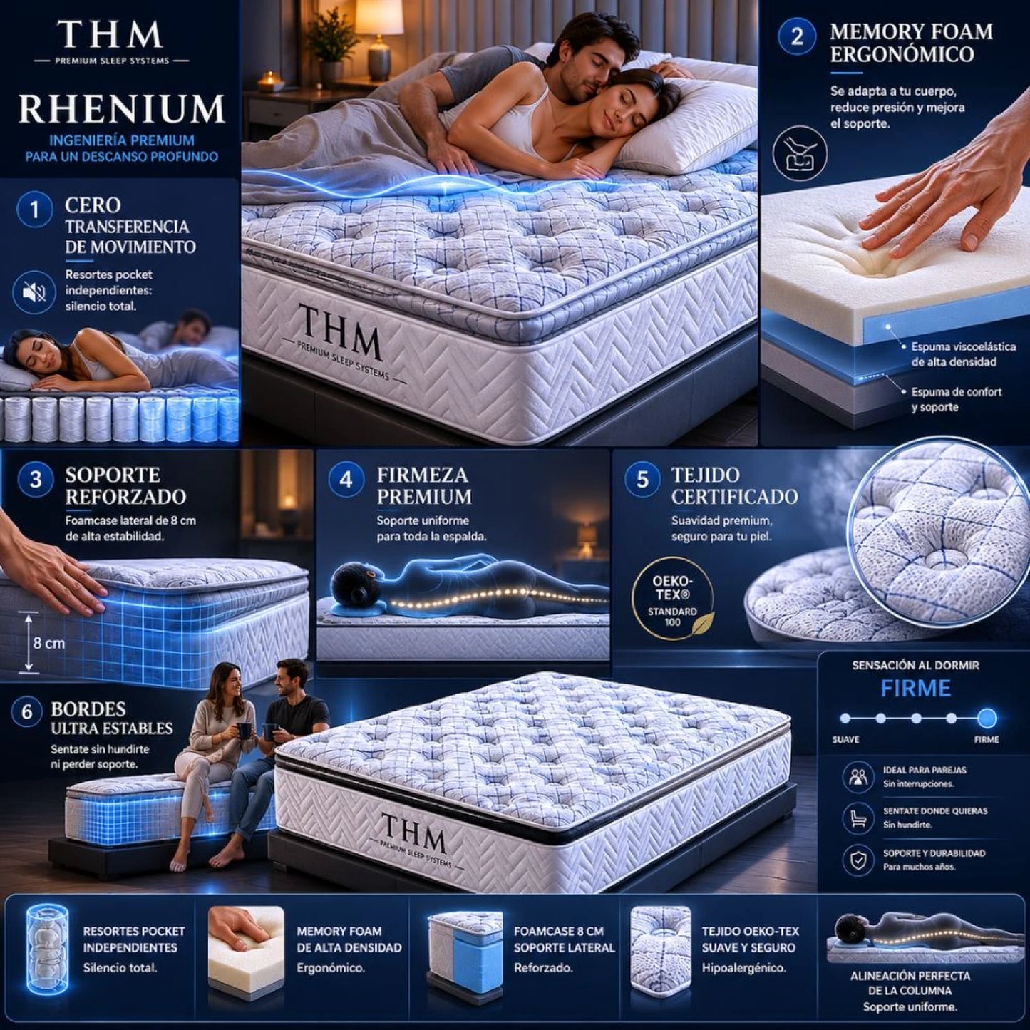 Colchon de resortes King THM Rhenium