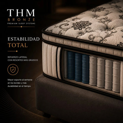 Colchon de resortes plaza y media THM Bronze