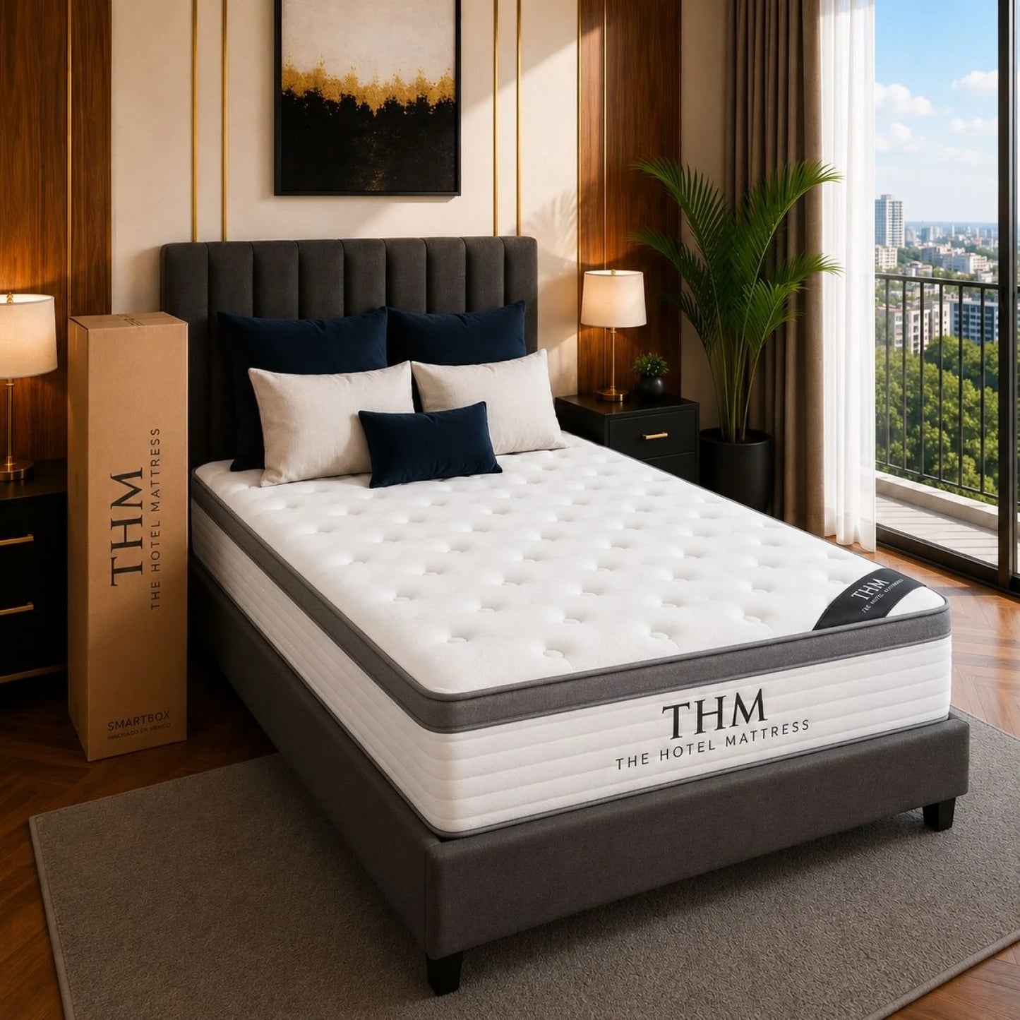 Colchon de resortes plaza y media THM Rhodium