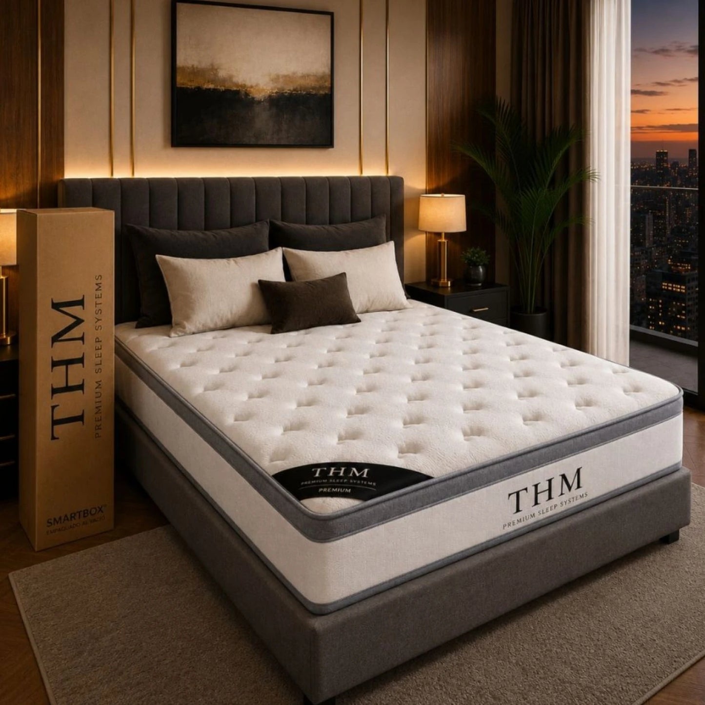 Colchon de resortes Queen THM Rhodium
