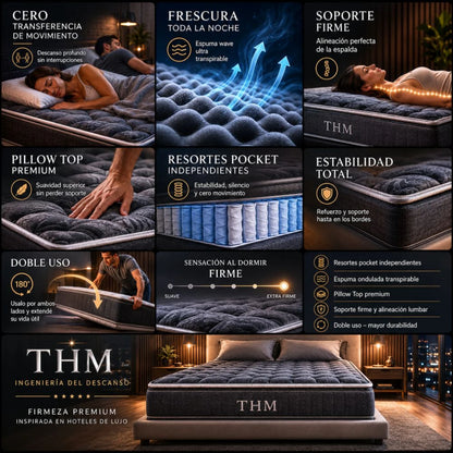 Colchon de resortes Queen THM Silver