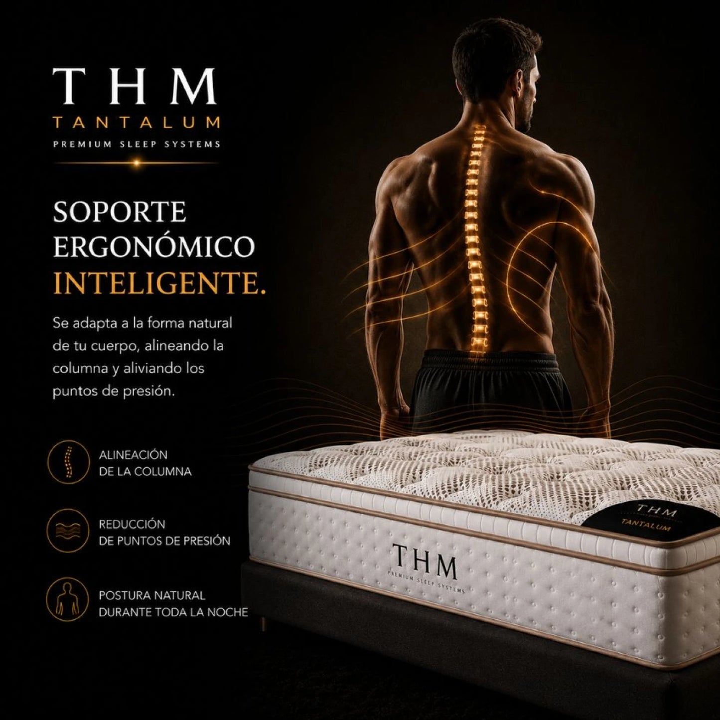 Colchon de resortes Queen THM Tantalum